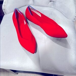COPY - Rothy's Red Flats Sleek Minimalist Design